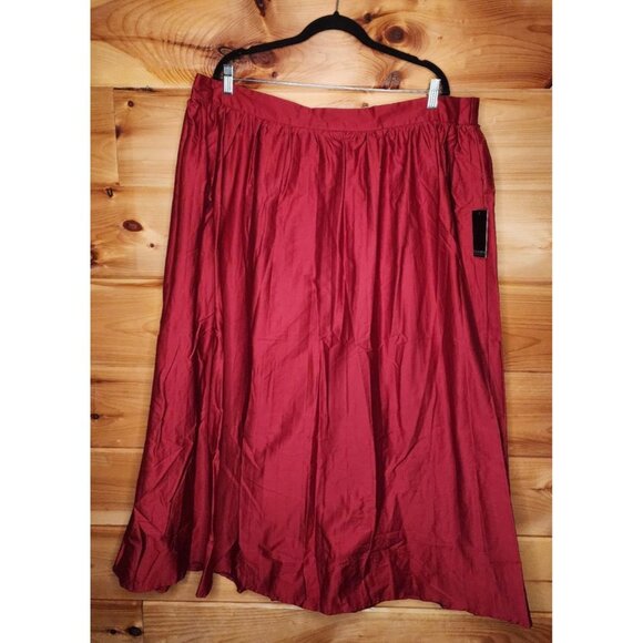 Eloquii Plus Size 20 Red Skirt Stretch Waist Length 38 inches - Picture 6 of 9